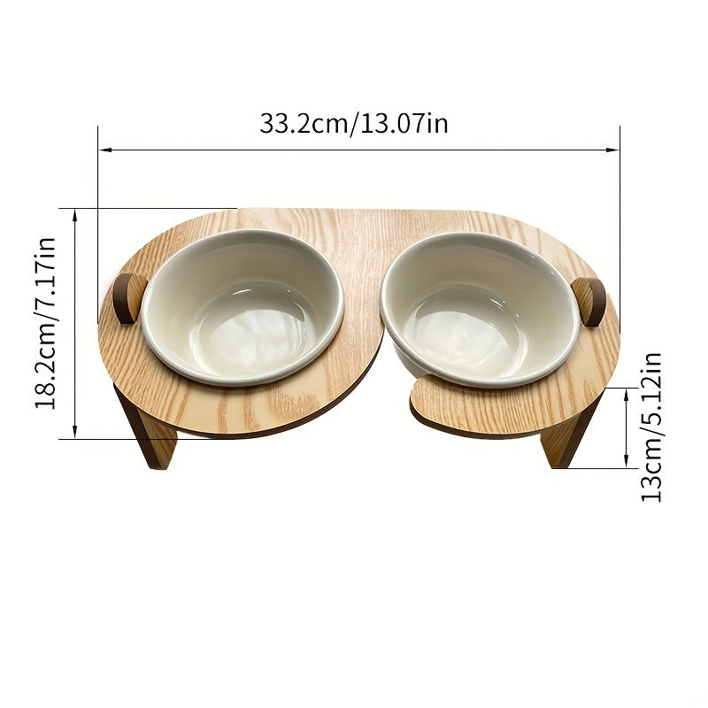 ErgoDine - Doppelte Hundenäpfe mit Holzständer