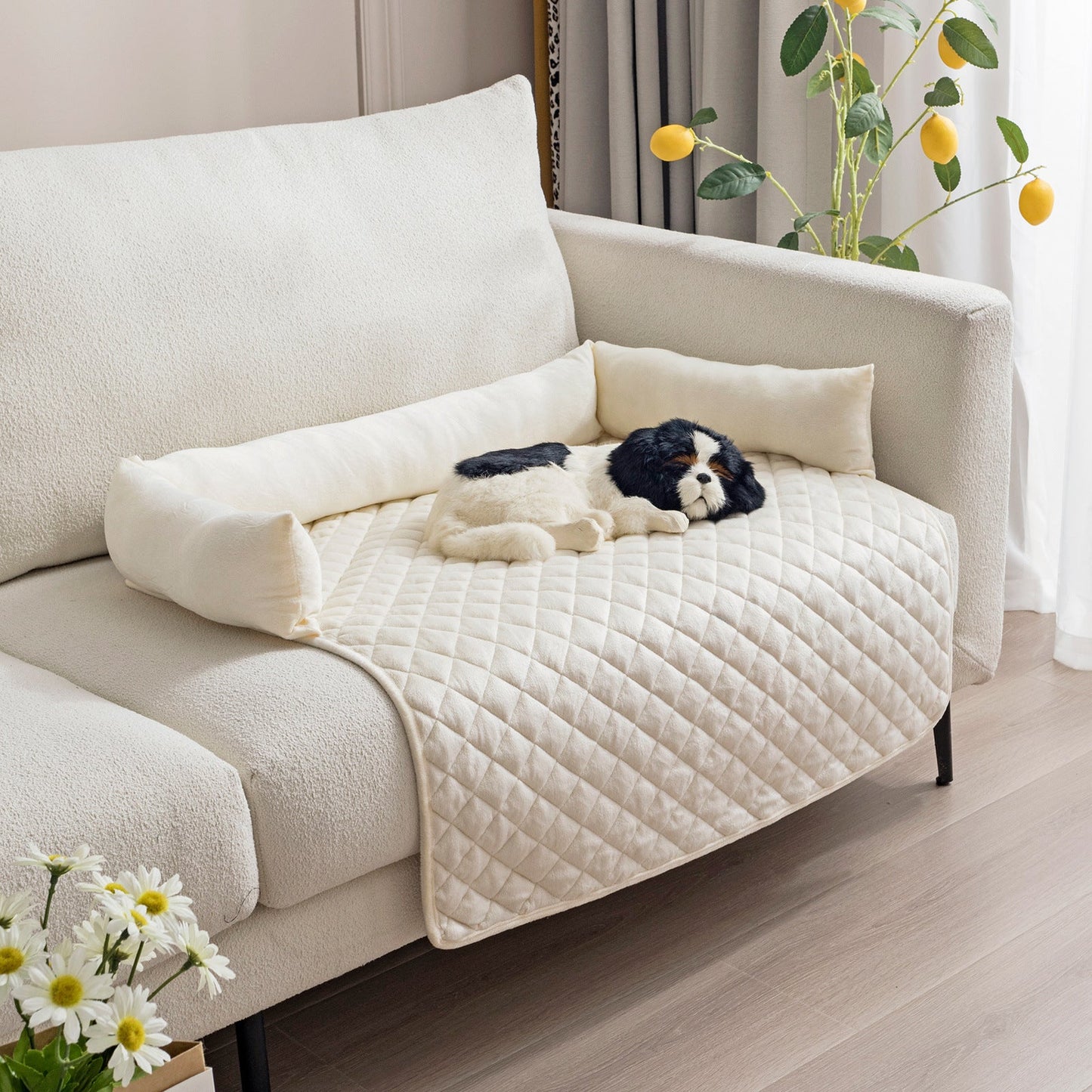 Komfort-Luxus Hundebett: Plüsch & Kissen Sofa