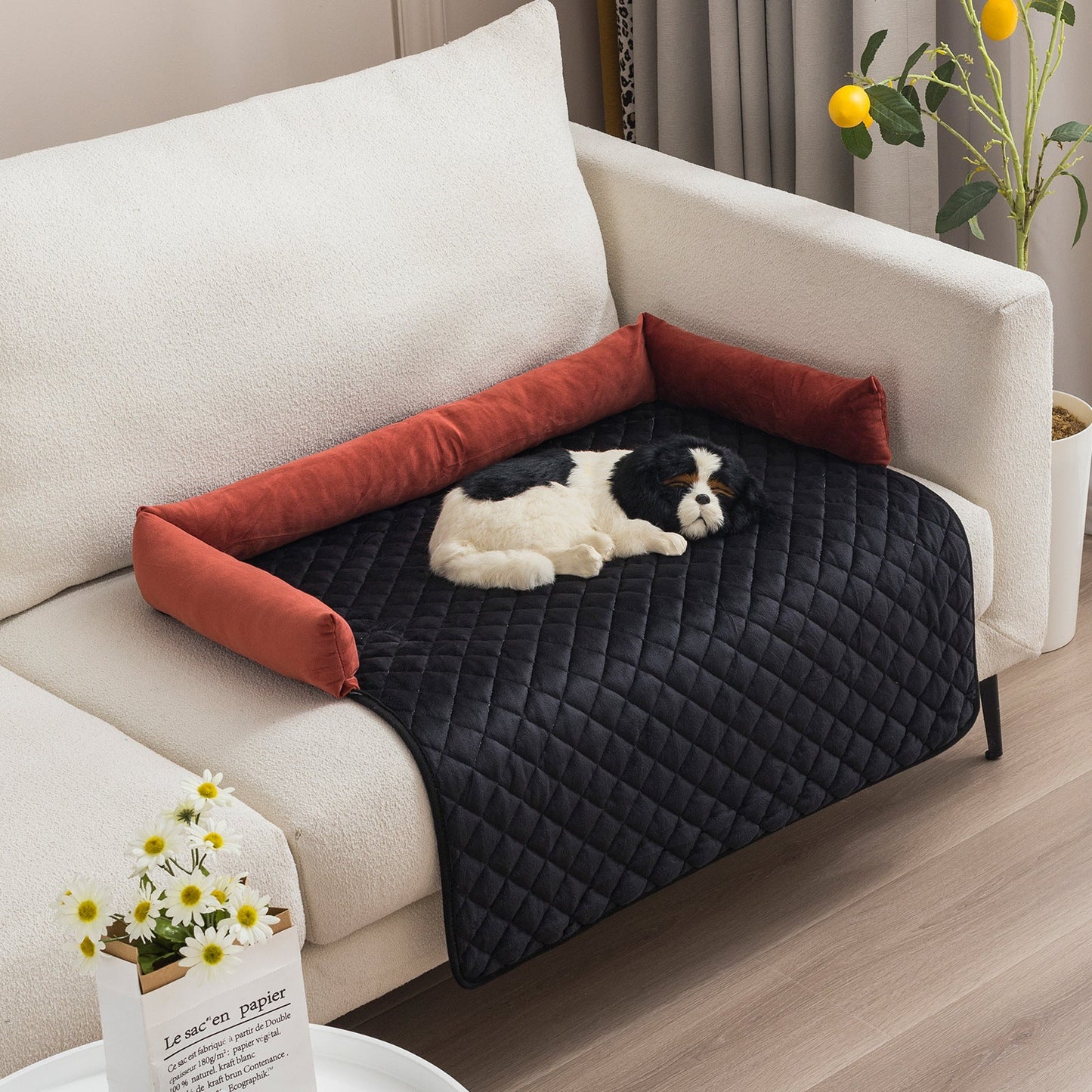 Komfort-Luxus Hundebett: Plüsch & Kissen Sofa