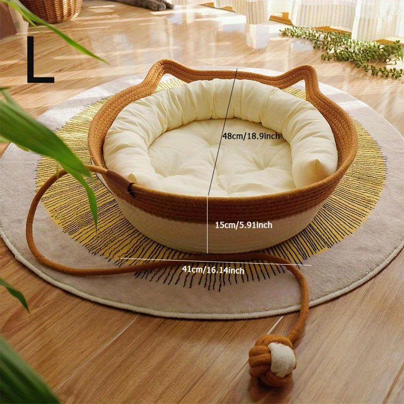 Zen-Oase - Robuster Rattan-Katzennest