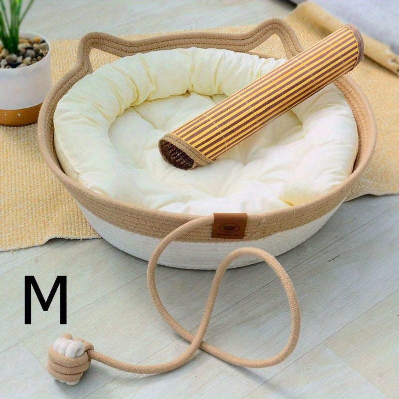 Zen-Oase - Robuster Rattan-Katzennest