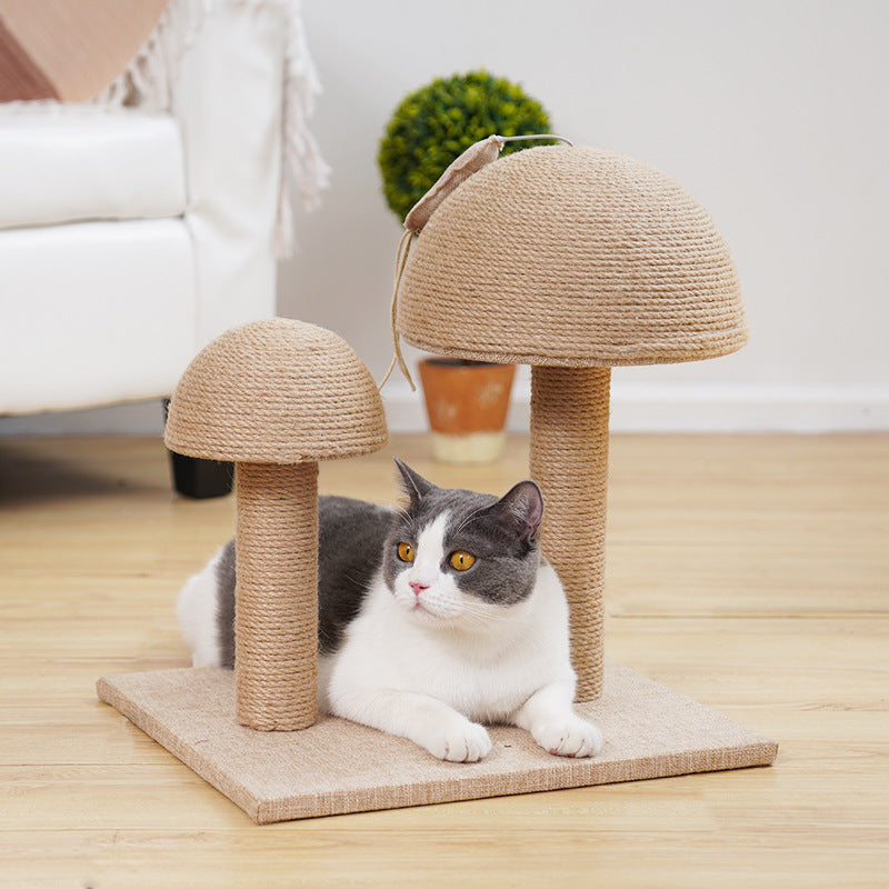 Katzen Pilz Sisal Kratzbaum mit Bettchen