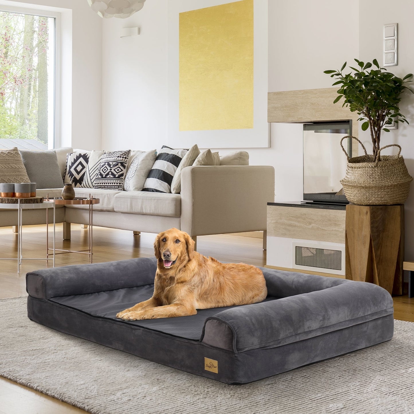 KomfortOase - Graues Orthopädisches Sofa Hundebett