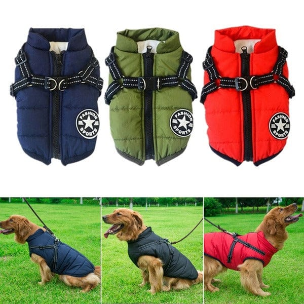 SmartShield Winterhundemantel - Wasserdicht & Integriertes Geschirr