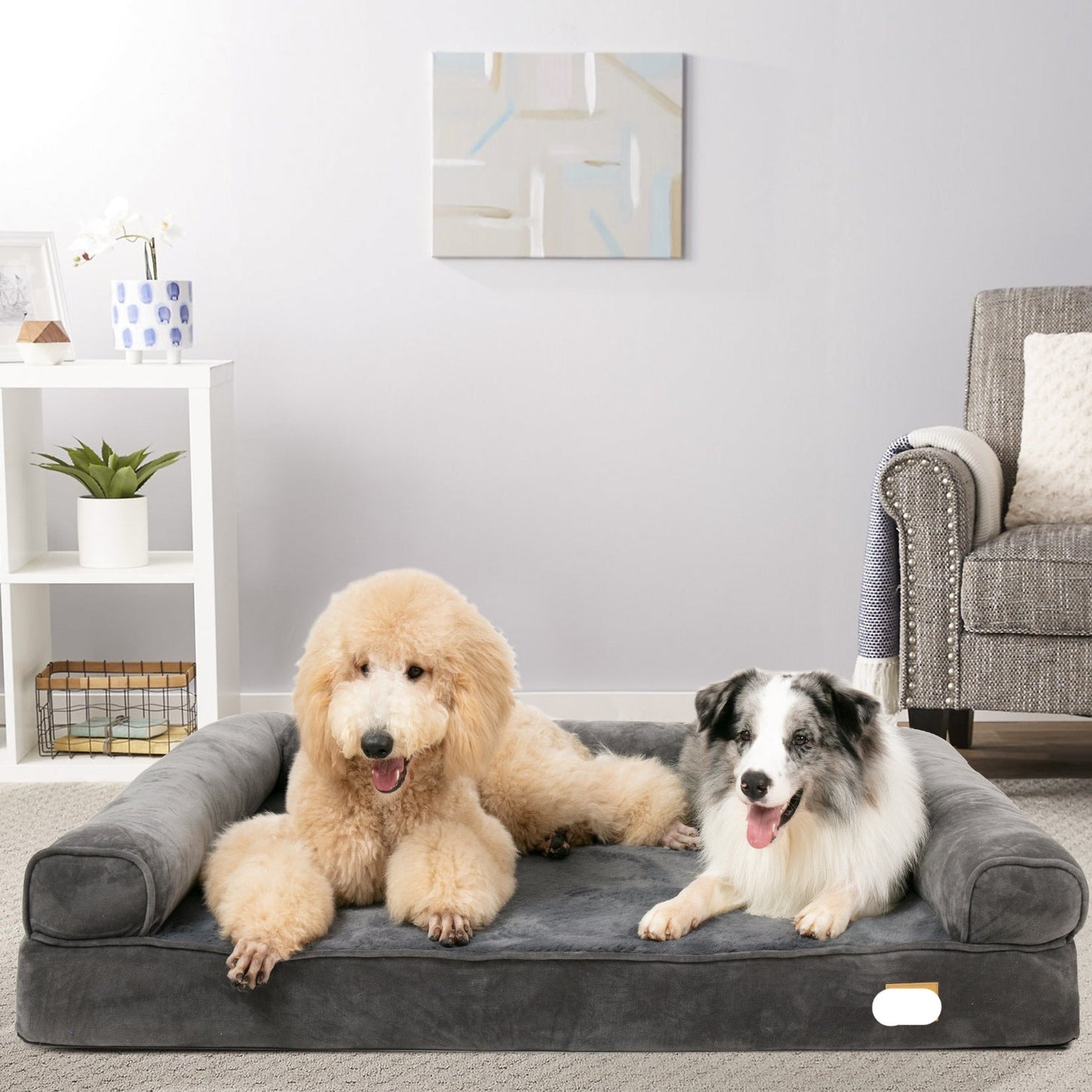 KomfortOase - Graues Orthopädisches Sofa Hundebett