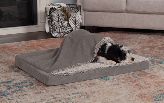 LuxusTraum - Graue Berber-Suede Hundematratze