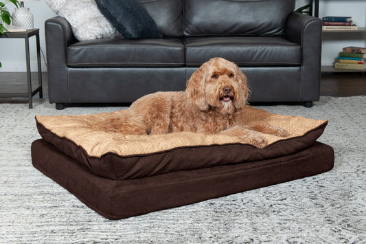 LuxusTraum - Edles Hunde-Matratzenbett in French Roast