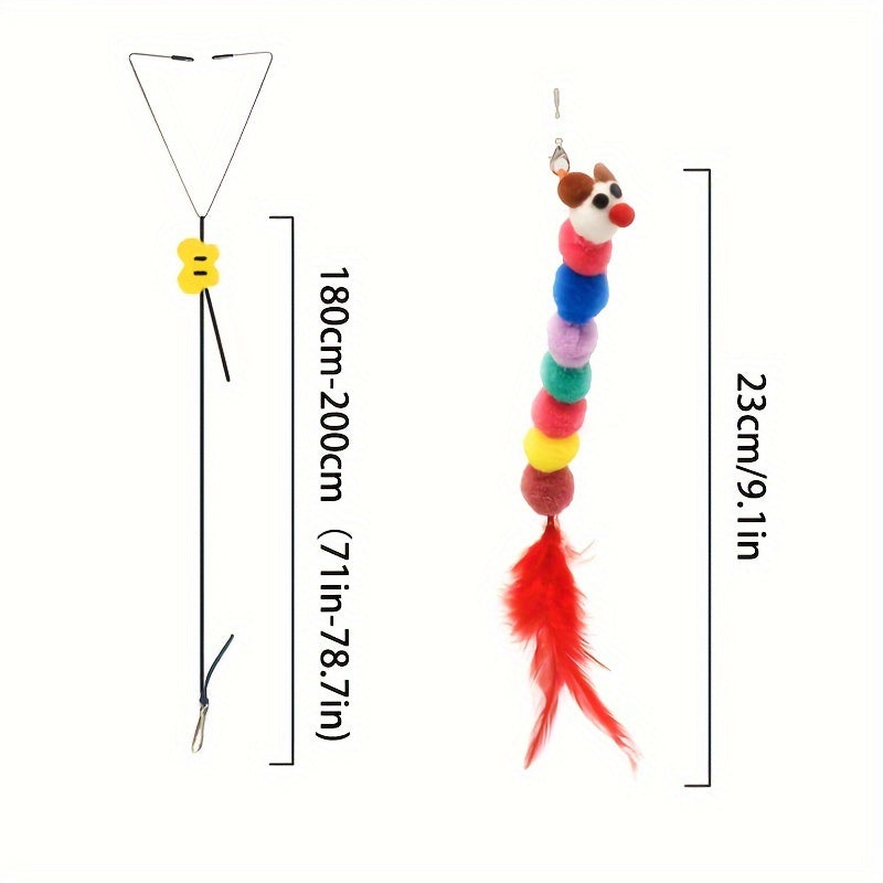 WormSwing - Hängendes Katzenspielzeug mit bunten Würmern