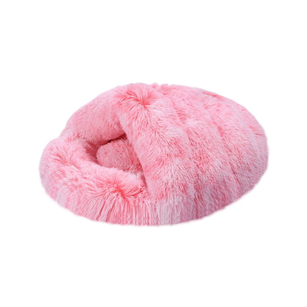 Chic Ombre-Pink Igloo-Katzenbett: Kuschelig & Stilvoll