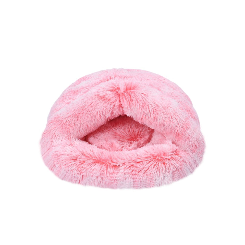 Chic Ombre-Pink Igloo-Katzenbett: Kuschelig & Stilvoll