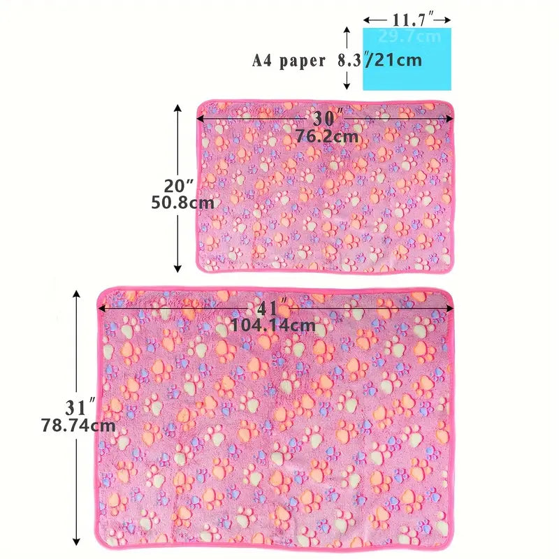 3er-Pack Pfotenabdruck-Decken - Waschbar & Perfekt für Großtiere!