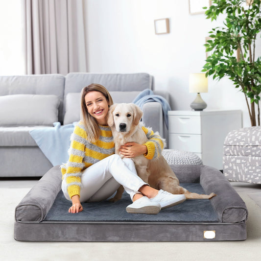 KomfortOase - Graues Orthopädisches Sofa Hundebett