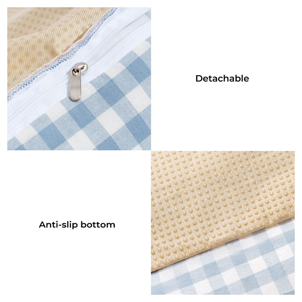 Blauer Ruffle Plaid Luxusbett