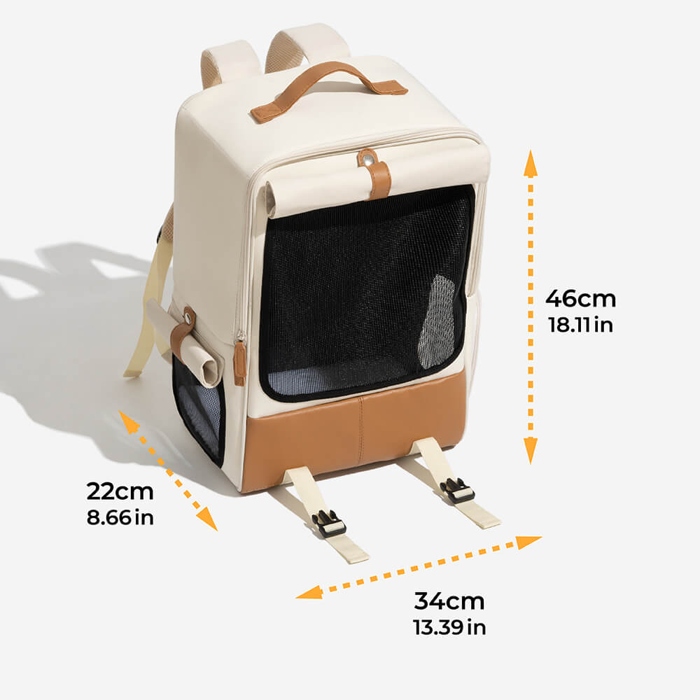 Beige Designer-Katzenrucksack