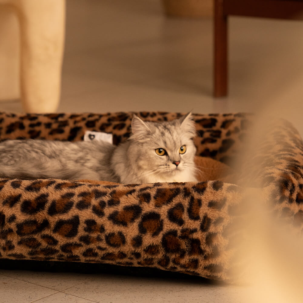 Leopard-Druck Hunde-Bett