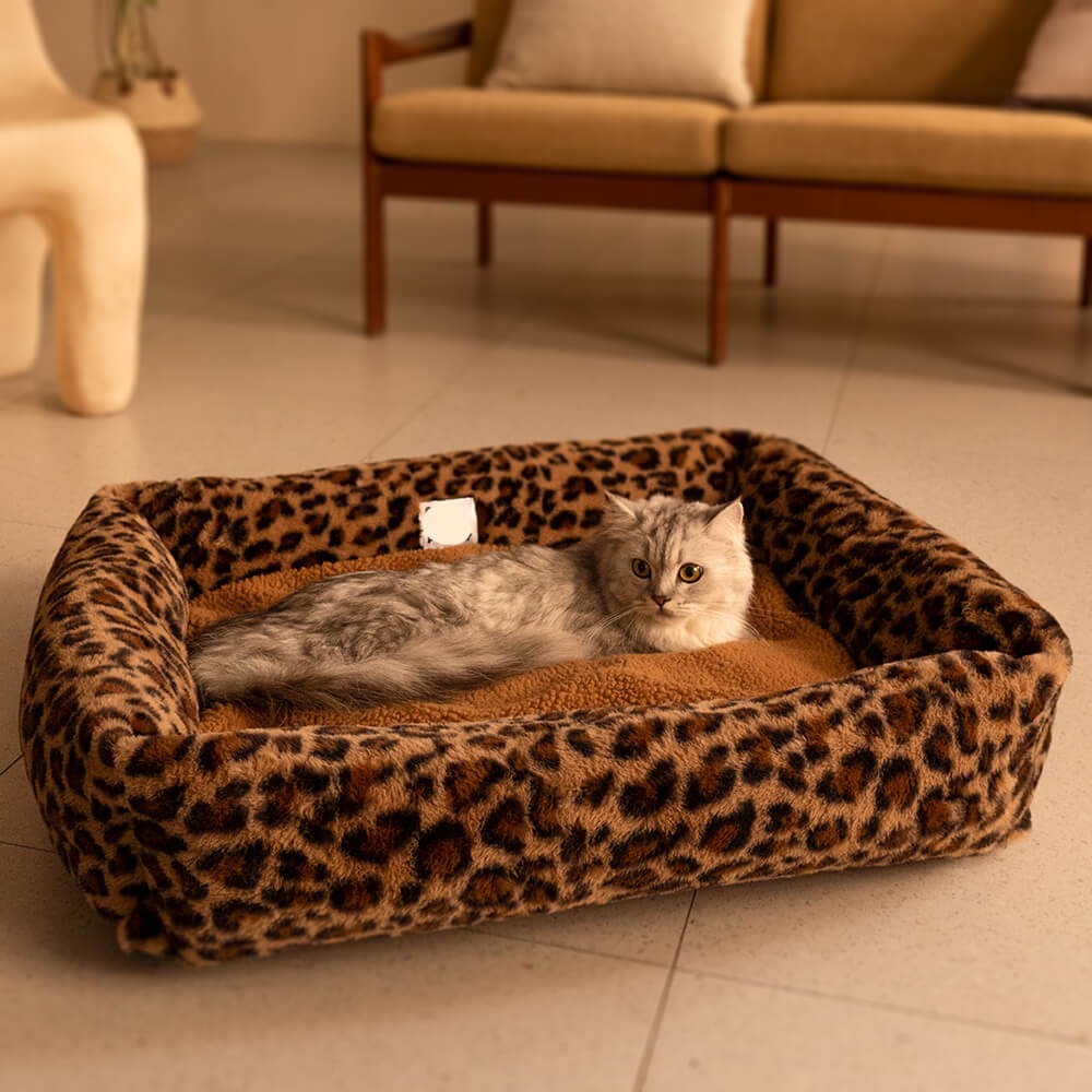 Leopard-Druck Hunde-Bett