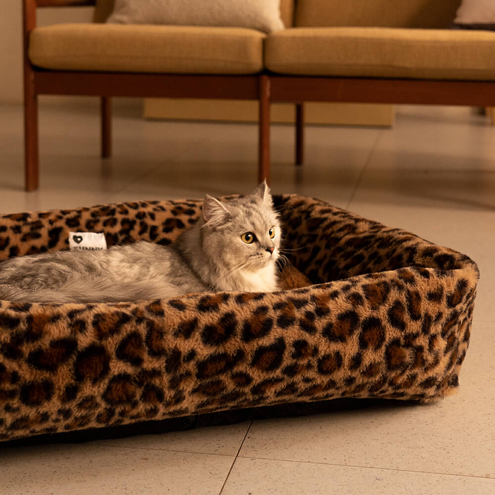 Leopard-Druck Hunde-Bett