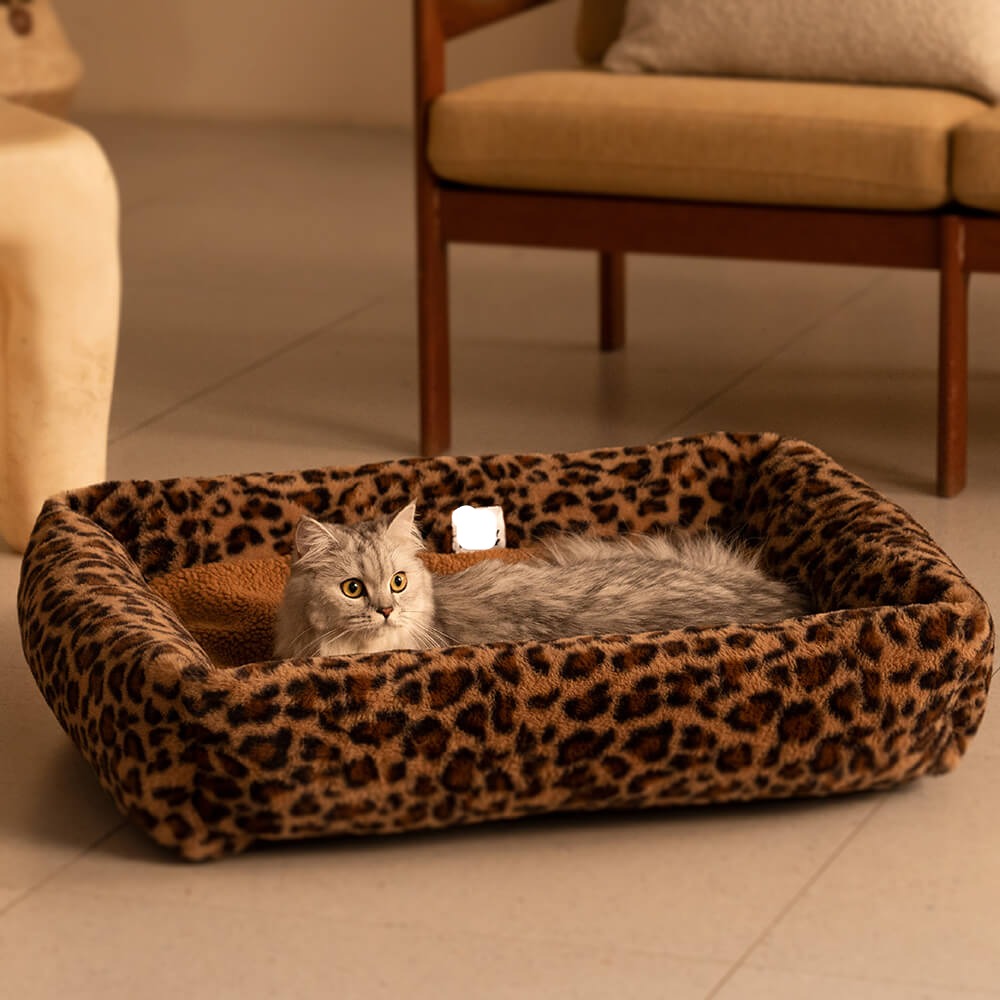 Leopard-Druck Hunde-Bett