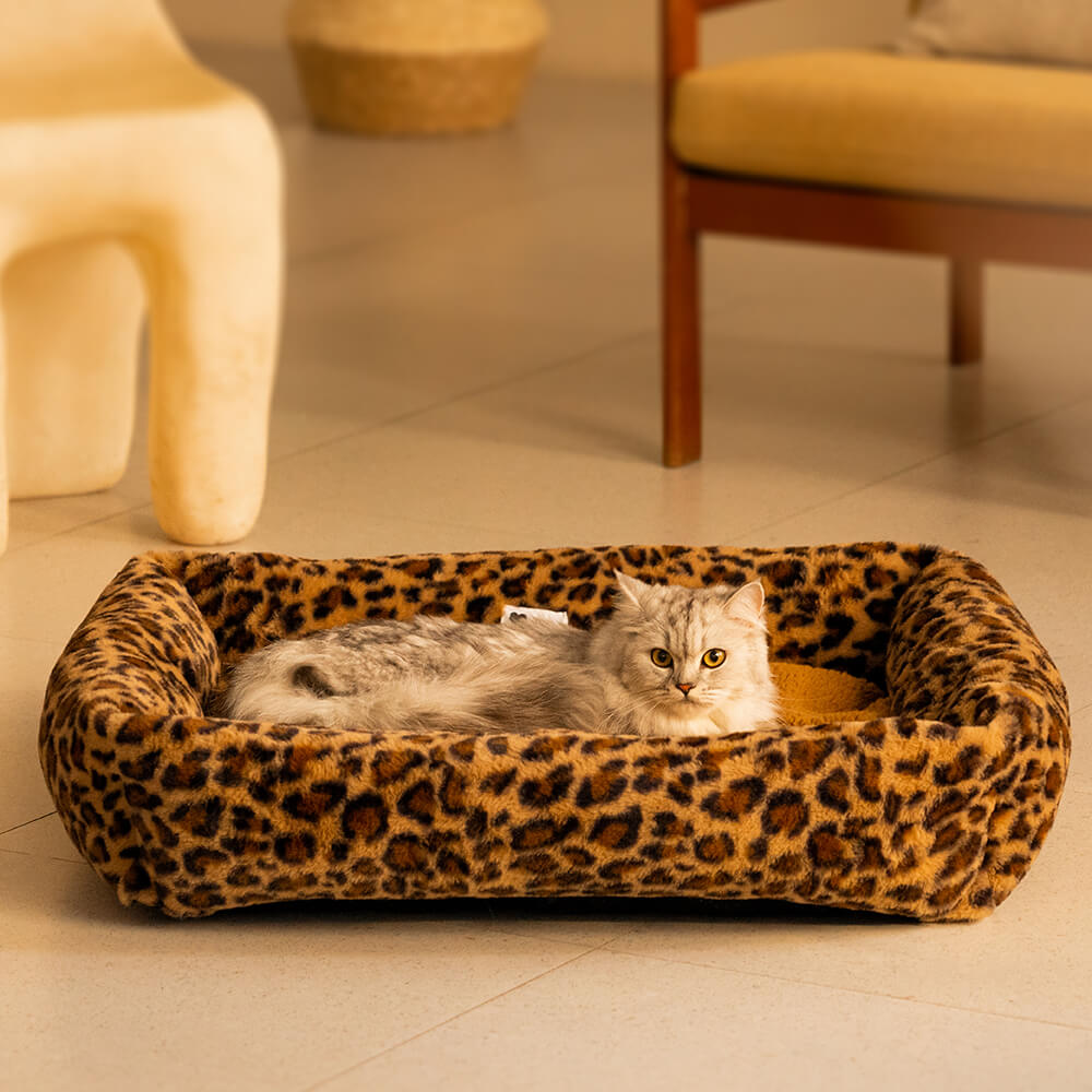 Leopard-Druck Hunde-Bett