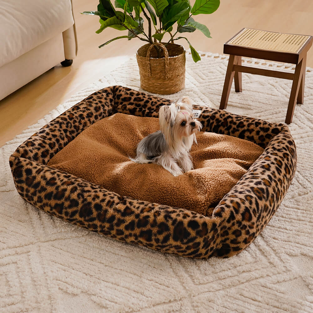 Leopard-Druck Hunde-Bett