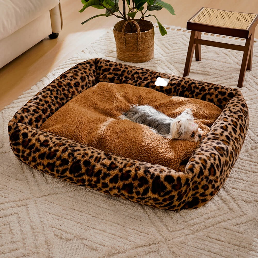 Leopard-Druck Hunde-Bett