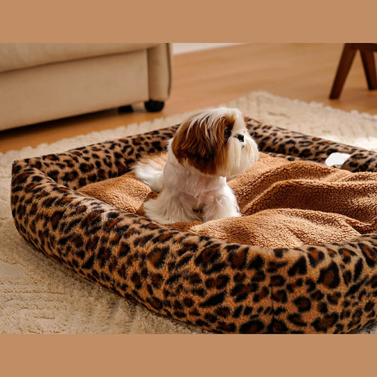 Leopard-Druck Hunde-Bett