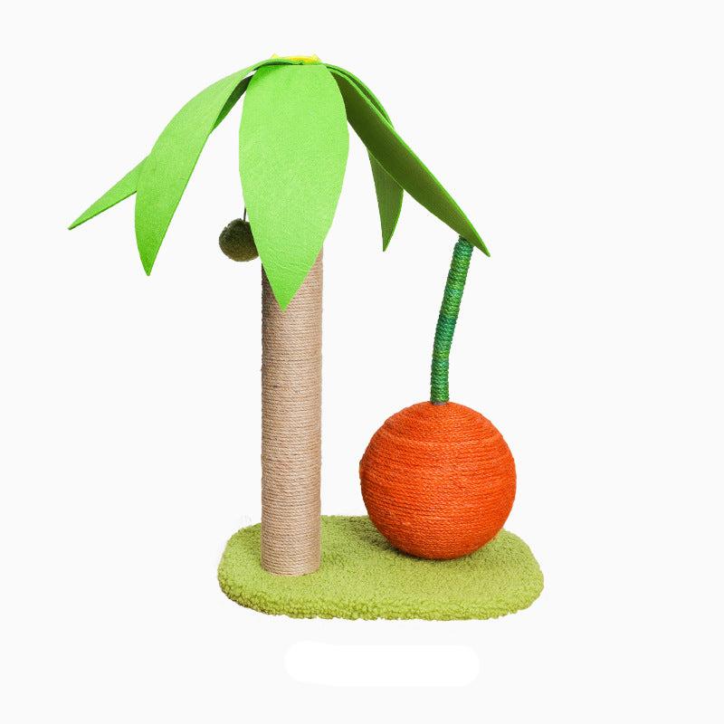 Katzen Palmen Sisal Kratzbaum mit Orange