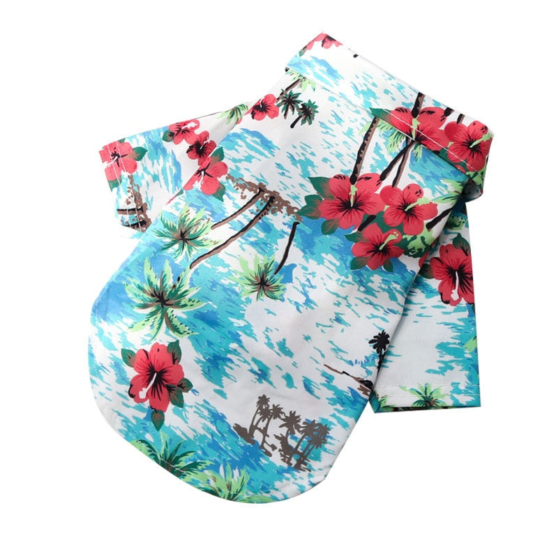 Tropical Chic: Sommerliches Katzen- & Hundeshirt mit Hawaiianischem Stranddruck