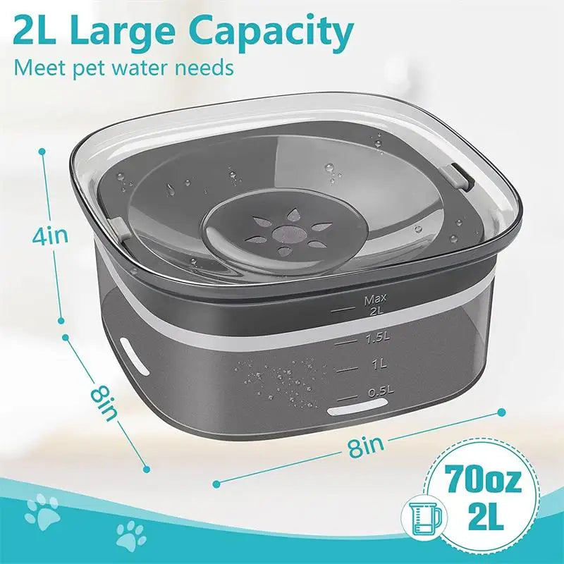 2L HIKEOUT Floating Pet Water Bowl - Hydration & Style for Cats & Dogs