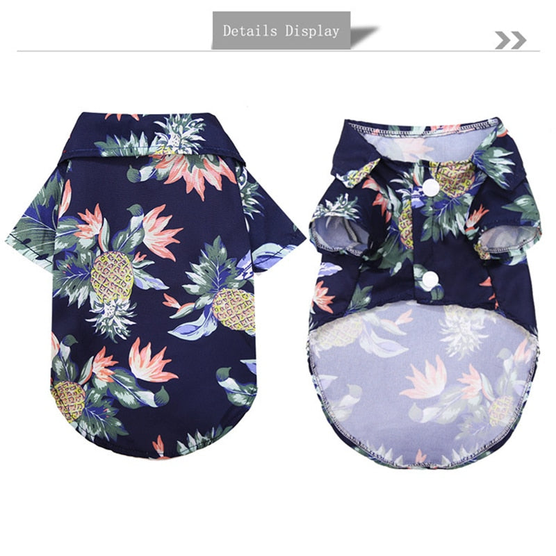 Tropical Chic: Sommerliches Katzen- & Hundeshirt mit Hawaiianischem Stranddruck