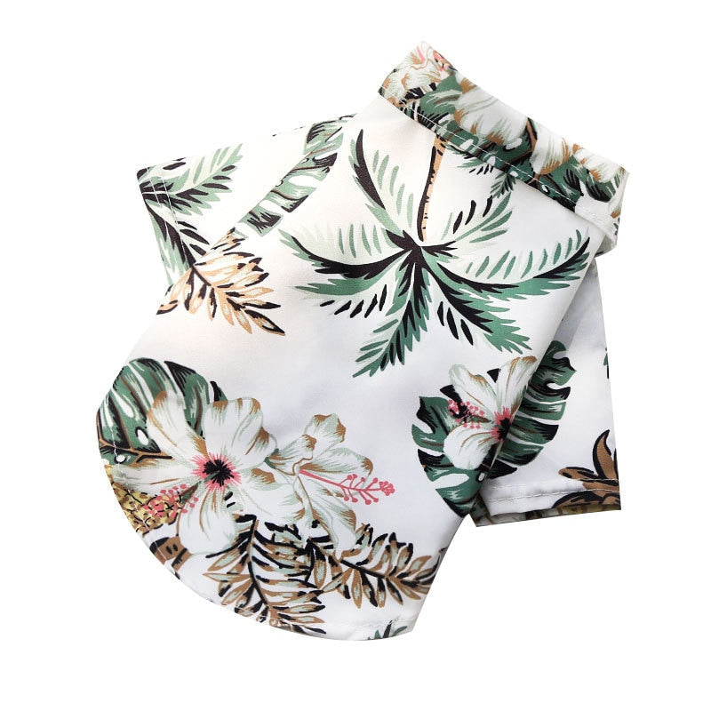 Tropical Chic: Sommerliches Katzen- & Hundeshirt mit Hawaiianischem Stranddruck