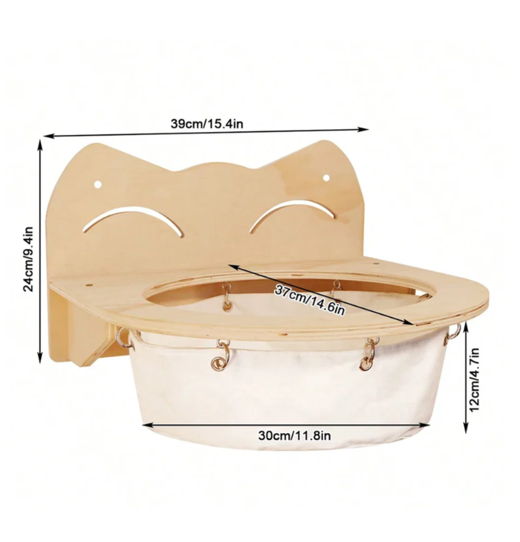 Hängendes Katzenkörbchen aus Holz