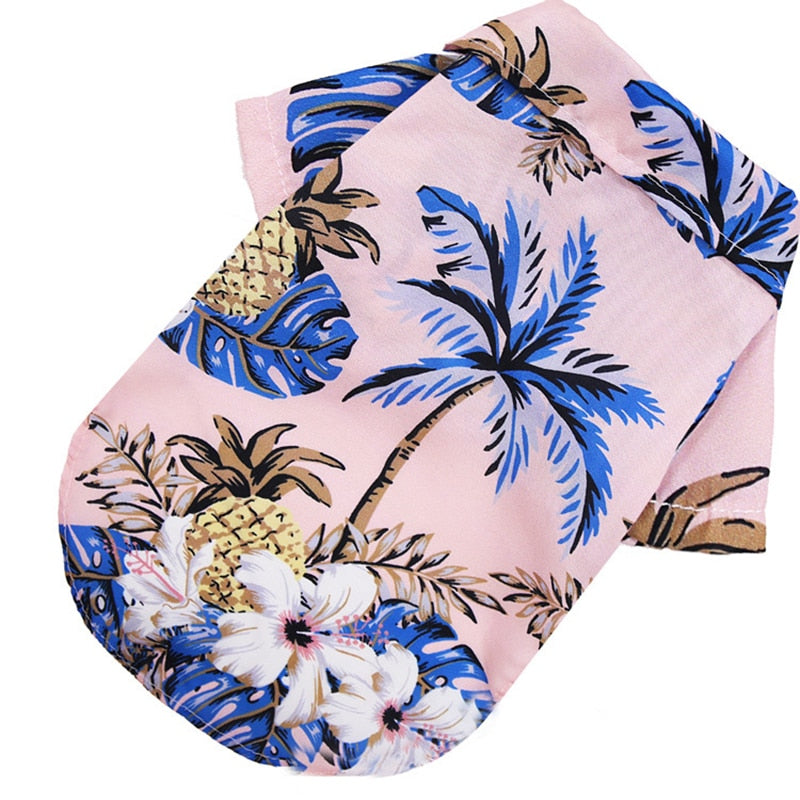 Tropical Chic: Sommerliches Katzen- & Hundeshirt mit Hawaiianischem Stranddruck