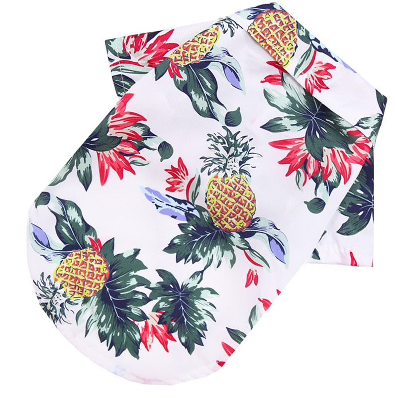 Tropical Chic: Sommerliches Katzen- & Hundeshirt mit Hawaiianischem Stranddruck