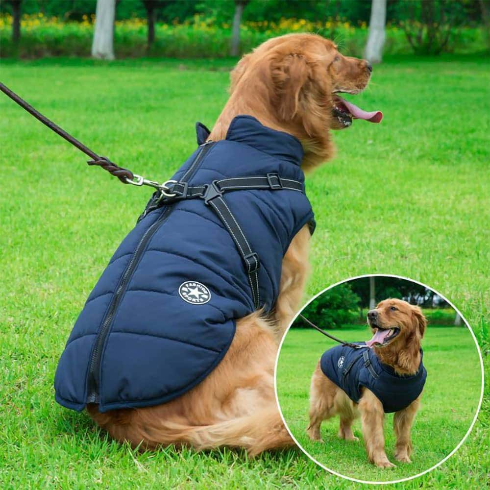 SmartShield Winterhundemantel - Wasserdicht & Integriertes Geschirr