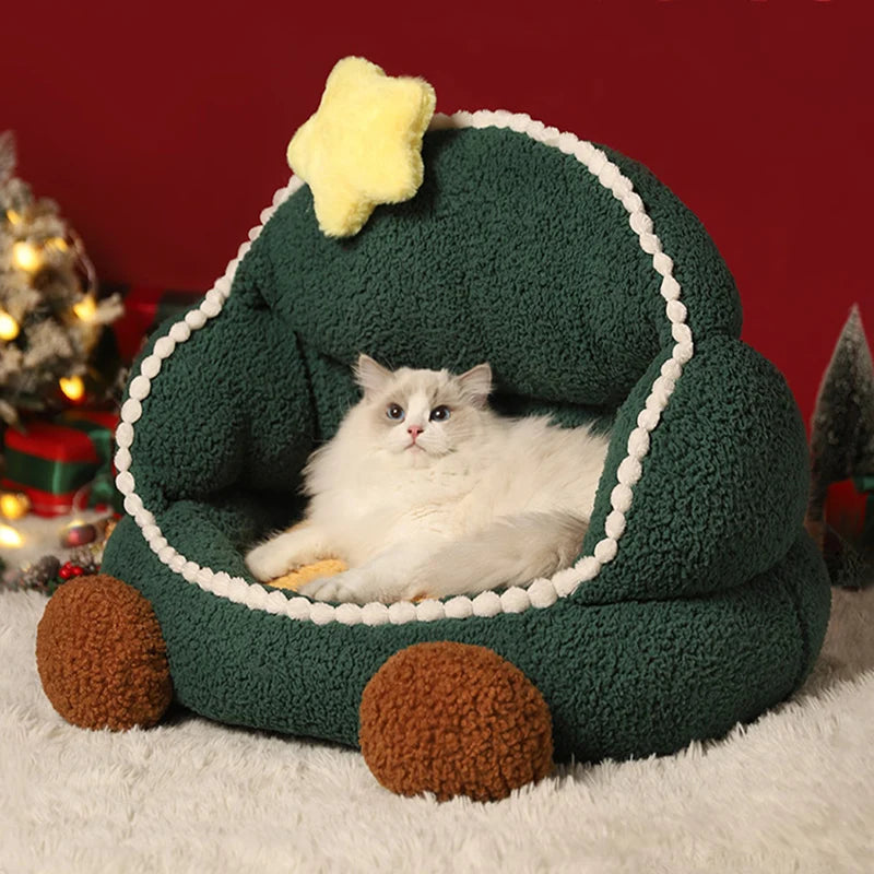 Festliches Katzensofa - Abnehmbar & Weihnachtlich