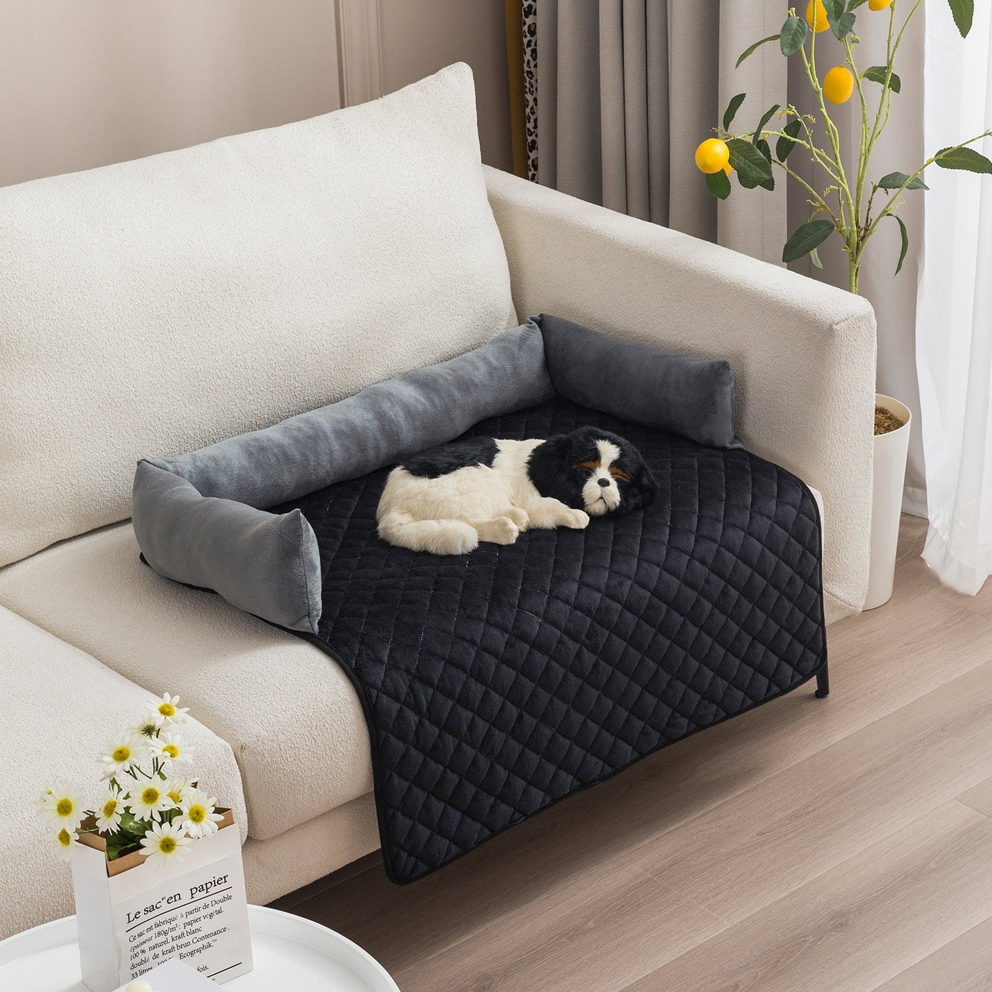 Komfort-Luxus Hundebett: Plüsch & Kissen Sofa