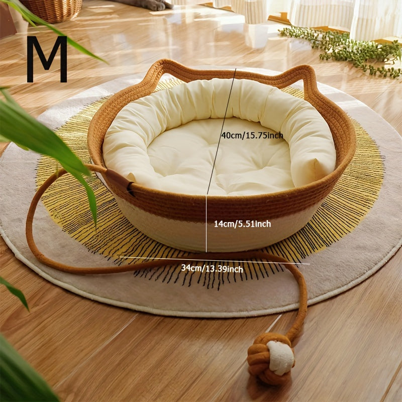 Zen-Oase - Robuster Rattan-Katzennest