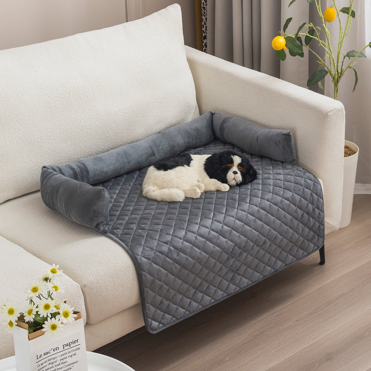 Komfort-Luxus Hundebett: Plüsch & Kissen Sofa