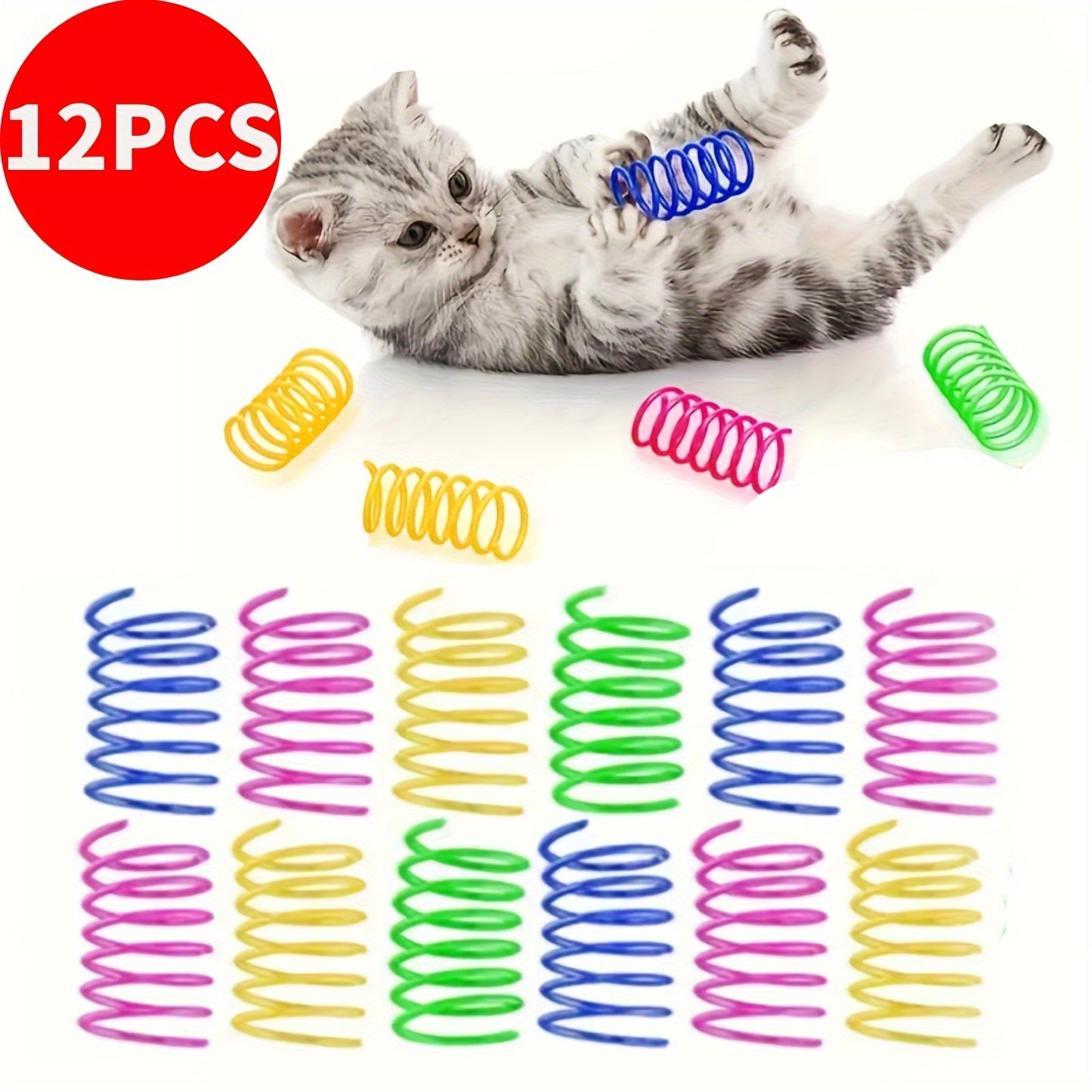 SpringFun - Bunte Spiralspielzeuge für Katzen