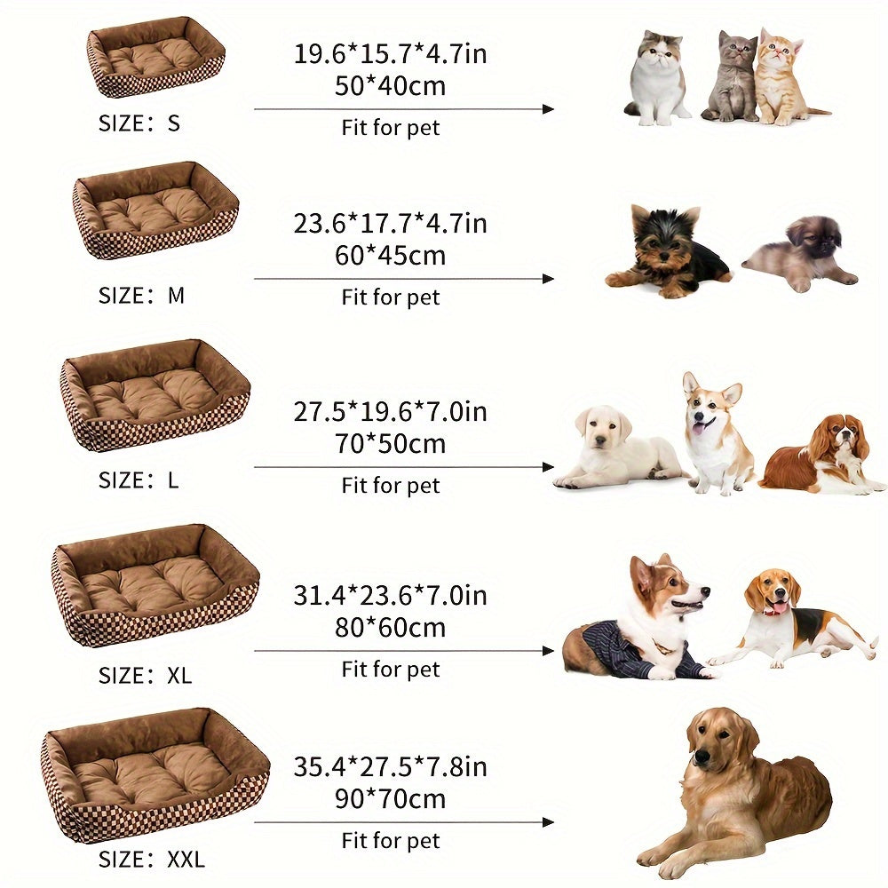 SchlummerSofa - Hundebett für Große und Mittlere Hunde Braun