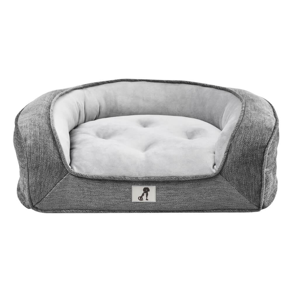 FürstenSofa - Luxus Memory Foam Hundebett Grau Groß