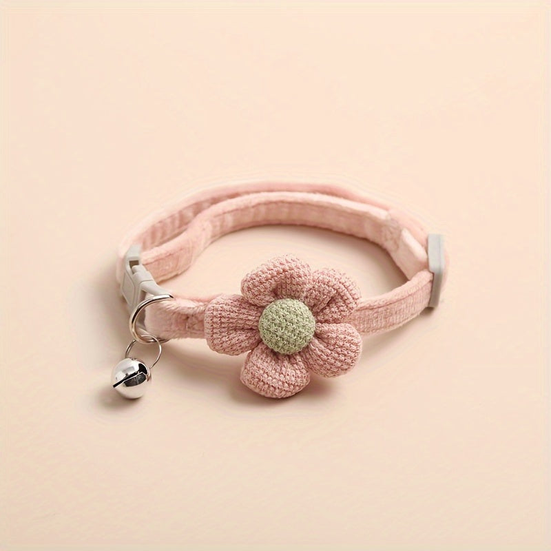 BlumenBell - Blumenmuster-Halsband mit Glocke