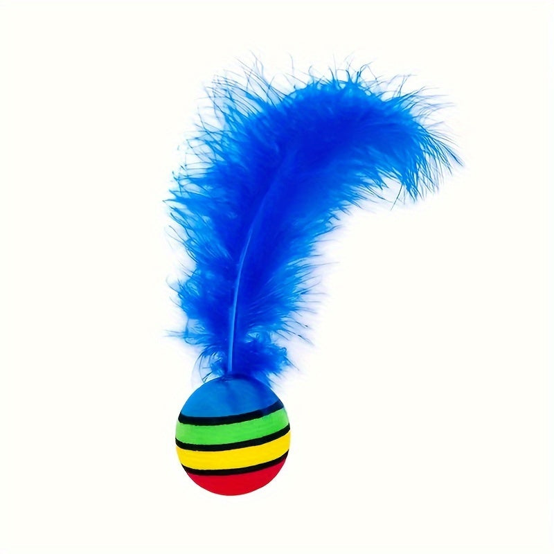 FeatherFun - Rote Regenbogen-Katzenspielbälle