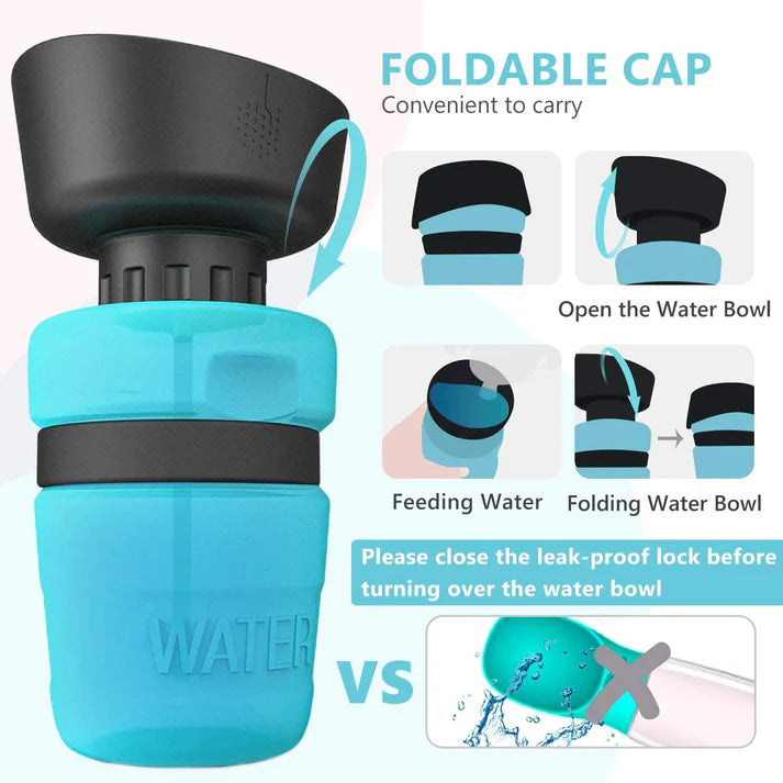 18oz 2-in-1 Faltbare Hunde-Wasserflasche & Schüssel - Hydration unterwegs!