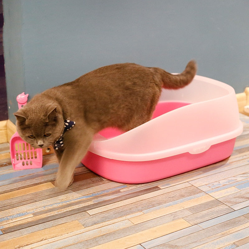 Offene Katzentoilette Blau - Geräumig und leicht zugänglich