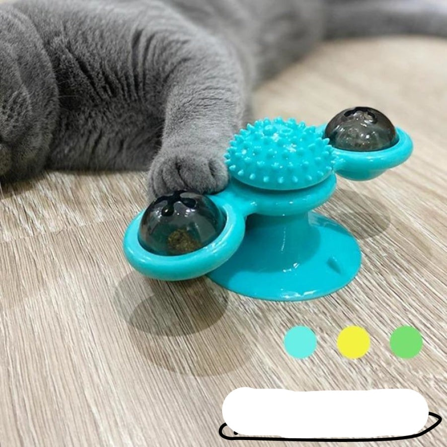 Windmühlen-Katzenspielzeug mit LED-Ball & Katzenminze