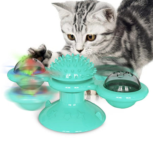 Windmühlen-Katzenspielzeug mit LED-Ball & Katzenminze