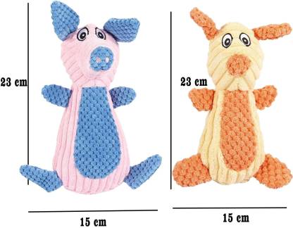 Baumwollplüschspielzeug, Quietschendes Kuscheltier für Hund & Katze (S, Pink, Orange)