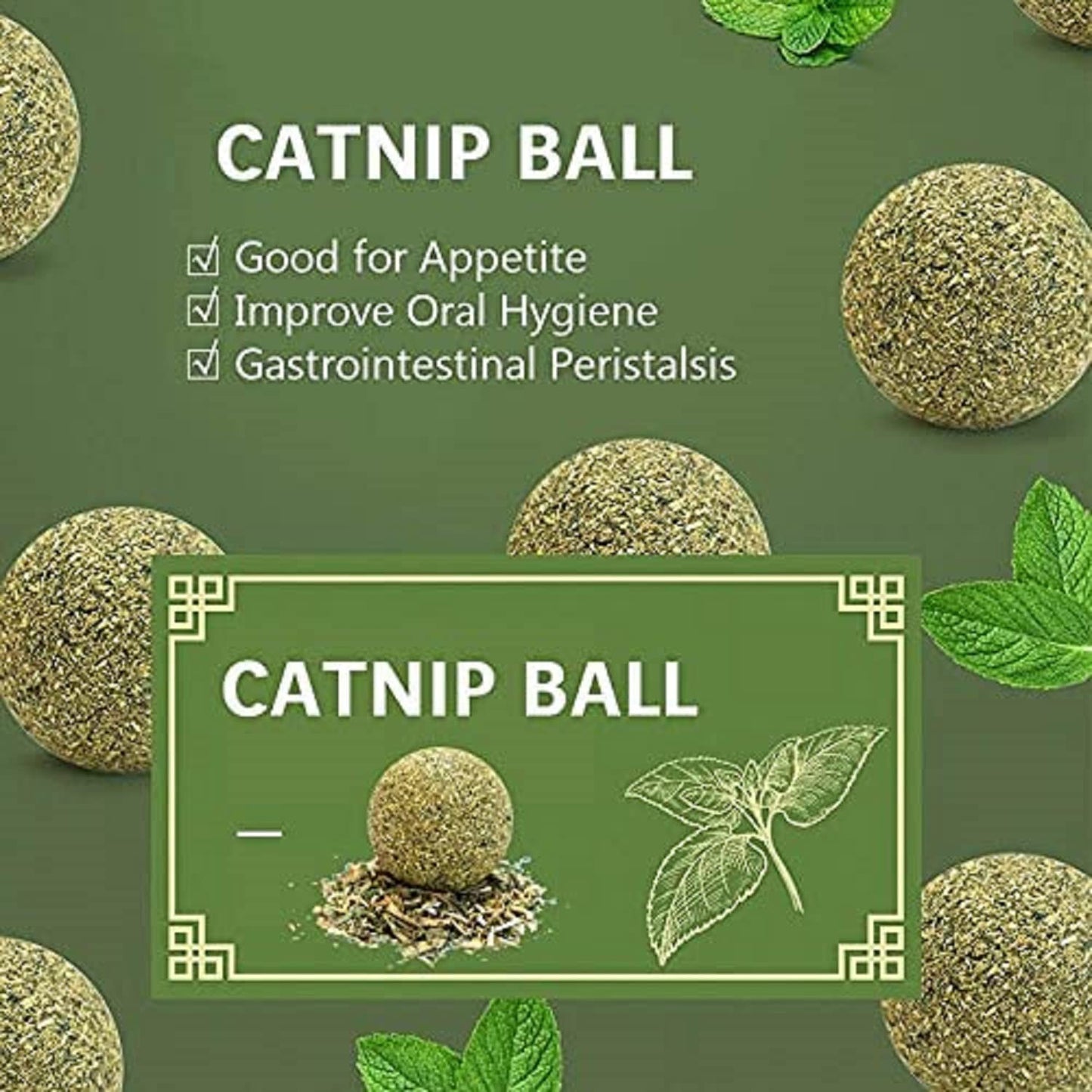 Natürlich attraktives, lustiges Spielzeug mit Katzenminze, für Kätzchen und Katzen (Packung mit 3)